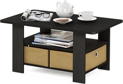 Turn-N-Tube Coffee Table 31.22D x 15.5W x 15.8H in Black Oak/Black/Brown