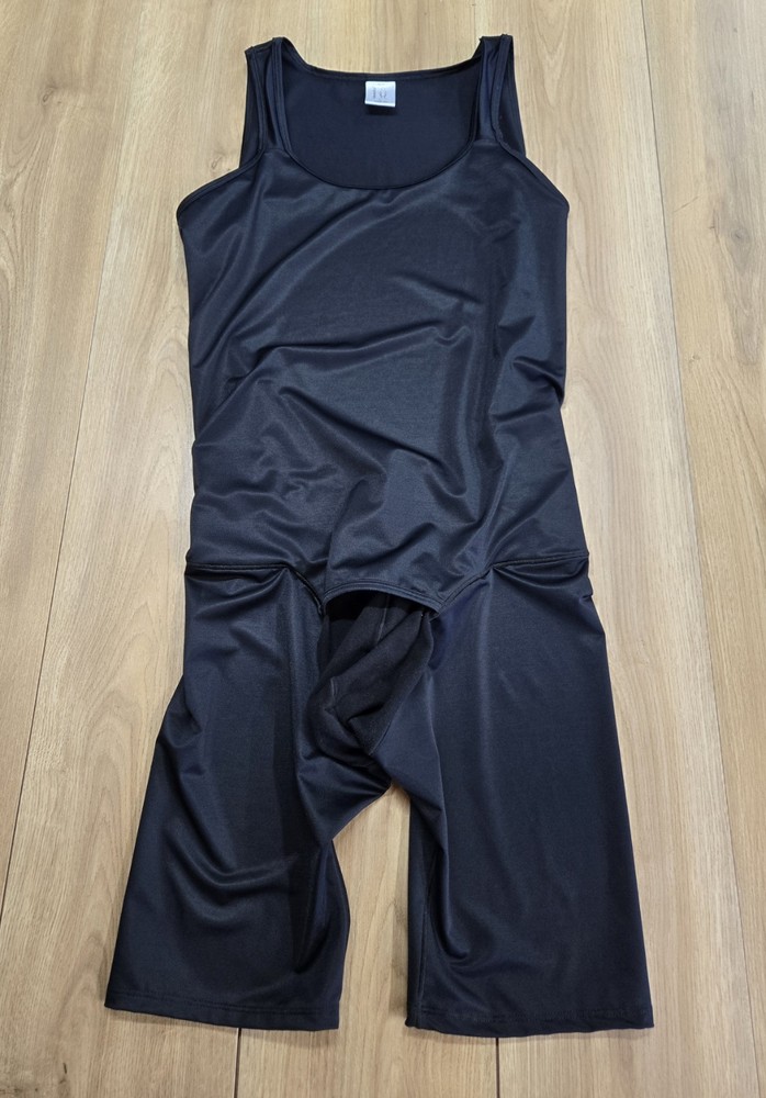 Underworks Compression Body Suit W/Rear Zipper Mens Sz Large, Black