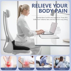 Cooling Seat Cushion, Thickened Big Gel Seat Cushion for Long Sitting, Support f