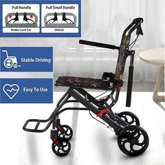 Transport Travel Wheelchair Lightweight Foldable 15.5lb Senior and Kids 220lbs
