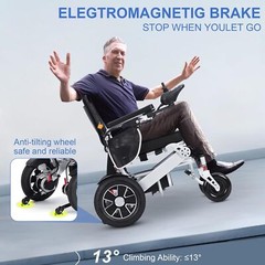 500W Lightweight Electric Wheelchair Lithium Battery Folding Power Wheelchair US