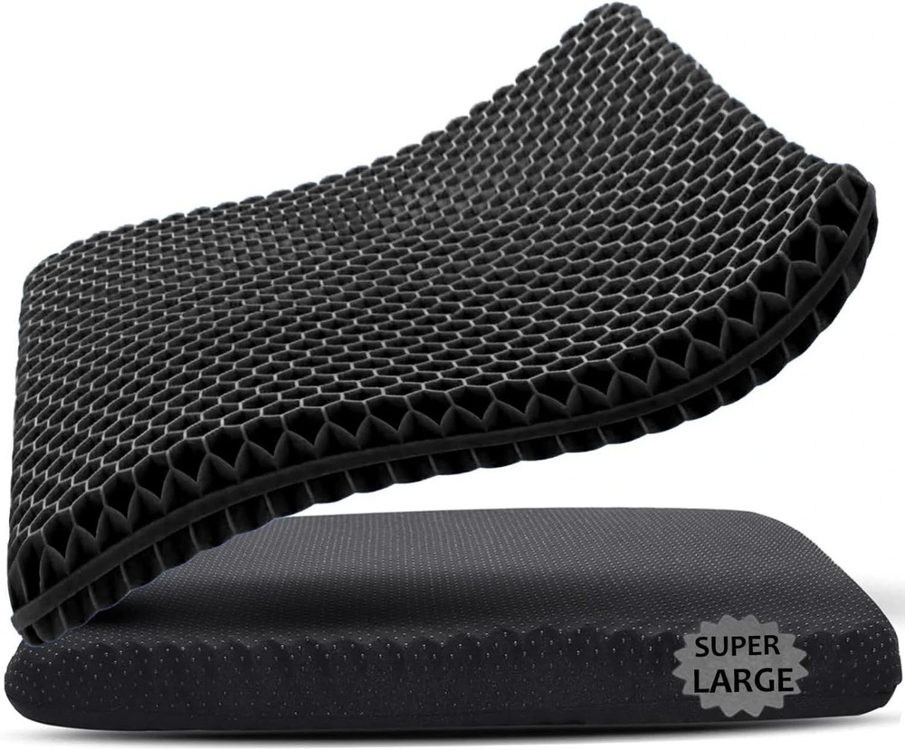 Sit comfortably for longer with this extra-large 19 x 19 inch gel seat cushion.