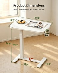 Marsail 2816 Overbed Table Wheels And 360 Cup Holder Height-Adjustable