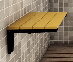 Natural Solid Wood Folding Shower Seat Wall Mounted Bath Stool Shower Bench