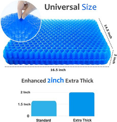 Gel Seat Cushion for Long Sitting, Extra Thick Gel Cushion for Wheelchair Soft C