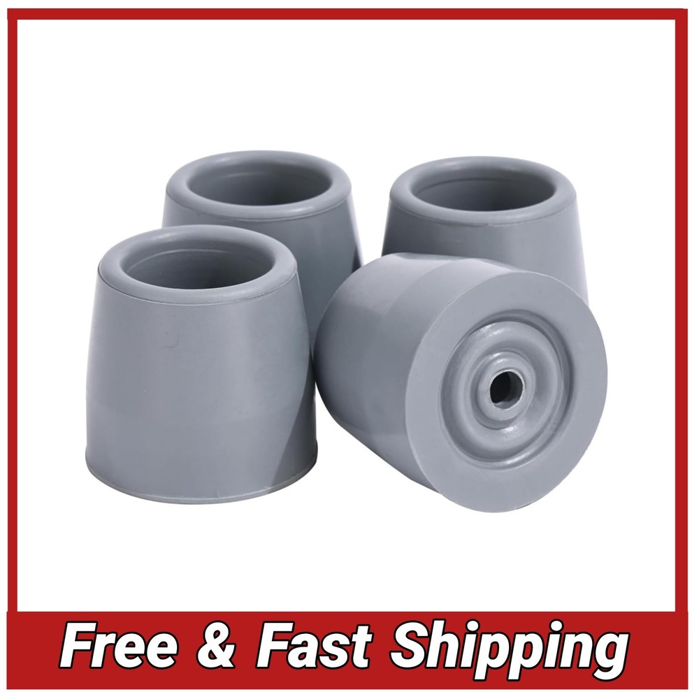 4PCS Walker Tips 1 1/8 “ Heavy Duty Replacement Rubber Tips for Walkers, Commod
