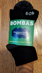 BOMBAS BLACK COMPRESSION KNEE HIGH MIDWEIGHT SOCKS (15-20mmHg) UNISEX SMALL NEW