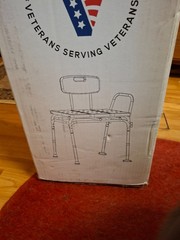 Transfer Bench Shower Chair With Back 300lb. New B3300-1 Veterans Adjustable