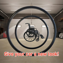 Wheelchair Tires 24 Inch Flat Free Polyurethane Replacement Set Fits All Brands