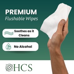 HCS XL Bulk Flushable Wipes for Adults – Travel, Home, Women & Men – Toilet W…