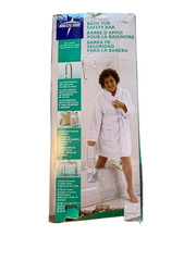 Medline White Clamp On Bath Tub Safety Bar Handle – Tub Adjustable – New in Box