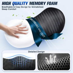 Lumbar Support Pillow,Ergonomic Memory Foam Lumbar Pillow for Chair and Bed ,Low