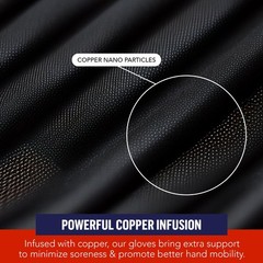 Doctor Developed Copper Arthritis gloves Compression for Large, Black