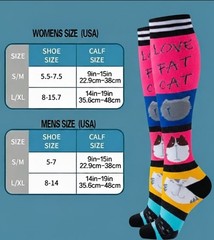 5 Pairs Compression Socks – Cat Design for Nurses, Sports & Everyday