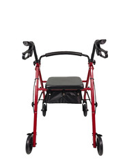 iLIVING ILG800R Burgundy Rollator Walker Heavy Duty, Adjustable Easy Fold design