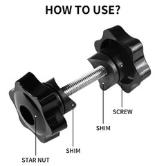 Rawsomes Replacement Arm Knob for Adjustable Height Track, Black