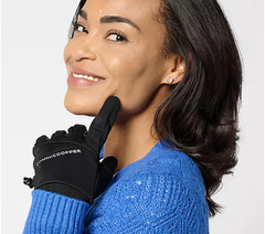 2 Pack Tommie Copper 2-in-1 All Weather Compression Glove Combo – Black/Medium