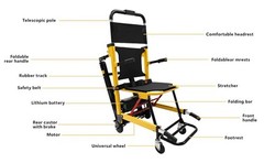 Foldable 3-in-1 Electric Stair Climbing Power Wheelchair w/ Safety Belt