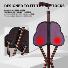 Folding Cane Seat 441 Lbs Capacity Thick Aluminum Alloy Cane Stool Crutch Chair