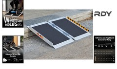 FACHNUO 2FT Folding Wheelchair Ramp – 800lbs Capacity, Non-Skid Aluminum Safety