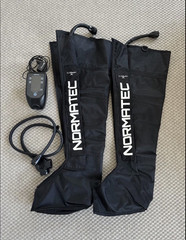Normatec Portable Compression Leg Sleeves Set Black w/ Controller & Case