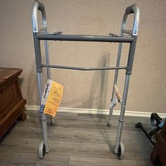 Guardian Walking Frame Walker, Adjustable Height, 2 Wheels, Silver/Gray