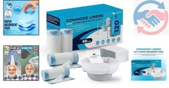 Universal Fit Commode Liners with Built-In Absorbent Pads – 60 Disposable Bags
