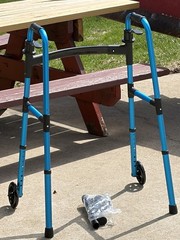 LOYODA Blue Adjustable Height Foldable Lightweight 2-Wheel Walking Frame
