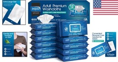 600 Count Disposable Adult Wipes – Perfect for Caregivers and Seniors
