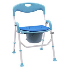 Blue EVA 21.26 *20.47-24.4*29.13-33.07in Shower Folding Toilet Seat With Commode