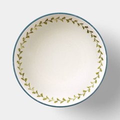 10″ Floral Painted Ceramic Footed Bowl Blue/Green