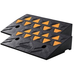 4.3″ Heavy Duty Rubber Driveway Ramp 2 Pack 15 Ton Load Capacity