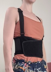 DJ Orthopedics Back Brace Support, Adjustable Shoulder Straps, Medium, Black