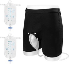 Wearable Urine Bag Male Urinal Bag Incontinence Pants for Men（500ml*2）
