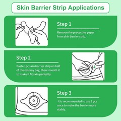 20 Pcs ZnnaYoha Ostomy Barrier Strips for Colostomy Y Non-woven-20Pcs, White