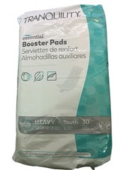 2 Packs of 30 Count Tranquility Booster Pads, Heavy, Youth (12” X 3.5”) NEW