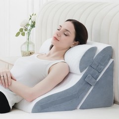 Foamalusion 3Pcs Bed Wedge Pillow For Sleeping 20-In-1 Adjustable Memory Foam