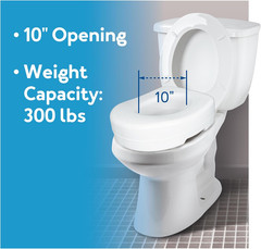 Carex Toilet Seat Riser, Adds 5 Inches of Height, Elevated and Raised Toilet Sea