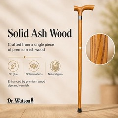 Dr. Watson – Handcrafted Wooden Walking Stick, Walking Cane with Fritz Handle