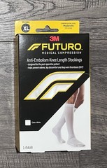 3M Futuro Anti-Embolism Knee Length Stockings XL White Moderate 18mmHg 71059EN