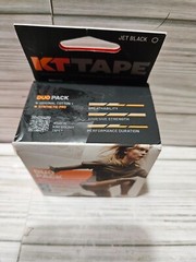 KT Tape Kinesiology Duo Pack 10 Cotton & 10 Pro Pre-cut 10″ Strips Jet Black