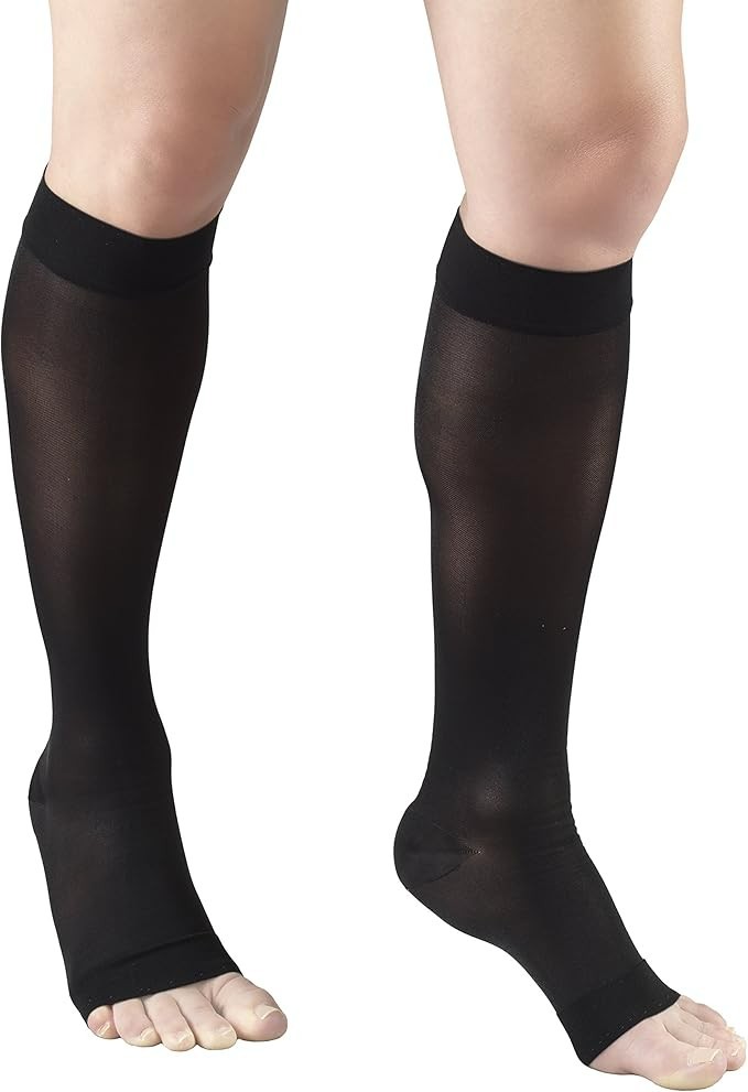 Truform 1772 Ladies Compression Stockings Sheer Nylon Open Toe 15-20 mmhg