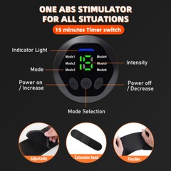 43in-59in EMS Abdominal Muscle Toning Trainer ABS Stimulator Toner Fitness Belt