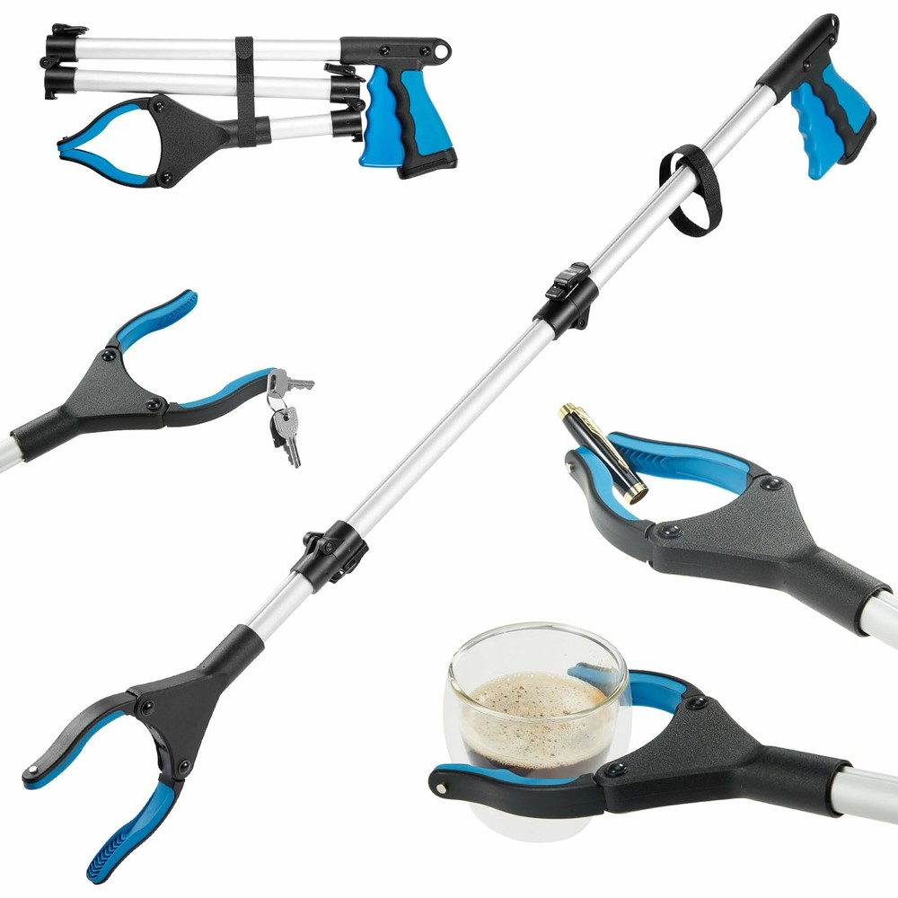 Jmlxiaoya Upgraded 36 – inch Grabber Reacher Tool, Grabbers for 36 Inch, Blue