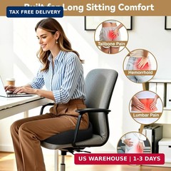 TushGuard Ergonomic Seat Cushion with Coccyx Cutout – 4-Zone Structure Office Ch
