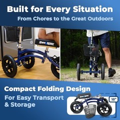 Steerable All Terrain Knee Scooter – Heavy Duty Foldable Knee Walker & Mobili…