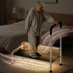 Seniors Assist Step Stool with Support Handrail, Non-Slip Platform, Height Ad…