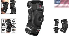 Adjustable Hinged Knee Support with Patented Design for Sports Injuries