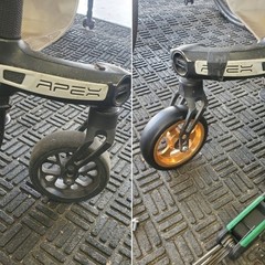 Pair (2) of 4″ Wheelchair Caster Wheels, (2) 5/16″ Axles, and (4) Cone Spacers