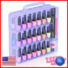 Beloving Nail Polish Organizer Case For 48 Bottles Nail Polish Holder